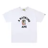 Camisetas de Marca de Moda Transfronteriza para Parejas para Hombres y Mujeres, Camiseta de Manga Corta con Cuello Redondo y Letras Digitales para Hombre, Cabeza de Mono Bape, Camiseta de Manga Corta para Mujer de Comercio Exterior