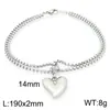 Joyería Transfronteriza Europea y Americana con Cadena de Perlas Trenzada de Doble Capa en Forma de Corazón Tridimensional Pulsera de Acero de Titanio con Cadena de Hueso de Serpiente Dulce y Sencilla con Forma de Corazón de Melocotón