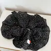 Ponto de Onda Vintage Anel de Cabelo Fruncido Intestino Grosso Temperamento Suave Tamanho Grande Anel de Cabeça Botão de Amor Corda de Cabelo Acessórios de Cabelo para Mulheres