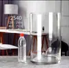 Vaso de Vidro Cilíndrico Transparente Branco para Arranjo de Flores, Decoração de Bar, Centros de Mesa de Casamento, Vaso de Bambu Hidropônico e Outros Usos