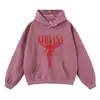 Sudadera con Capucha Estampada Estilo Americano Holgada de Talla Grande, Sudadera Vintage Lavada con Sal de Peso Pesado 420g