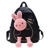 Mochila casual de dibujos animados para jardín de infancia, para bebés y niñas, que reduce la carga, con un lindo conejito de peluche, mochila ligera que combina con todo