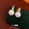 Corea del Sur lujo ligero retro pendientes de diamante perla pendientes simples de moda pendientes de temperamento de alta gama venta al por mayor de fábrica