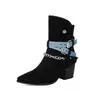 Botas Chelsea Florais de Salto Alto com Bico Apontado Botas Martin Masculinas Estilosas Transfronteiriças Tamanho Grande 48 Sapatos Casuais de Couro Botas Curtas com Corrente