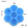 Forma de Gelo de Silicone Pequena com 7 Cubos e Tampa Caixa de Comida para Bebê Caixa de Armazenamento de Comida para Crianças Selada Recipiente para Frescos Congelamento Rápido
