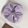Elástico de Cabelo de Tecido Acolchoado Liso Cor Única Intestino Grosso Anel de Cabelo Sentido Avançado Verão Cor Brilhante Corda de Amarrar Corda de Cabelo Cauda de Pinheiro Temperamento All-match Flor de Cabeça