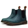 Audemars Piguet Crazy Horse Azul 2976 Botines Chelsea Botas de Motocicleta para Mujer Botines Tobilleros de Piel Genuina de Primera Capa Estilo Británico Slip-On