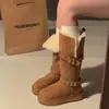 Botas de Nieve Gruesas de Suela Gruesa Felpa Retro Marrones para Mujer 2026 Nuevas de Invierno Calidez Aumento de Altura Zapatos de Algodón con Piel