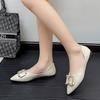 Zapatos de Punta de una Sola Capa para Mujer Otoño 2023 Nuevo Llegada Estilo Francés Combinan con Todo Planos Zapatos de Dama Zapatos de Fondo Bajo