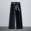 Calças Jeans Brancas para Mulheres 2026 Novas de Cintura Alta Modelagem Solta Emagrecedoras Estilosas Versáteis Calças de Pernas Largas Outono Casuais Calças de Pernas Retas