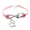 Moda transfronteriza de Amazon pulsera de cuerda de terciopelo de garra de perro de 8 palabras amorosa pulsera hecha a mano venta directa de fábrica al por mayor