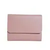 Billetera Corta Simple para Mujer Clip para Boletos de Estudiante Bolso de Tarjetas Multifunción Monedero 30% Plegable Ultradelgada Billetera Brillante