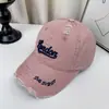 Gorra de Béisbol Lavada Estilo Europeo y Americano de Nicho con Agujeros y Doble Bordado, Gorra de Sol de Moda Urbana Unisex