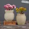 Vasos de Cerâmica Bruta Sem Esmalte para Flores Frescas com Características Zen Criativas, Novo Conjunto Respirável para Plantas Suculentas, Frete Grátis