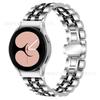 Adequado para Pulseira Samsung Galaxy Watch4/5/6/7 Sem Frestas Aço Inoxidável Curvo Pulseira de Aço Sete Fileiras