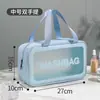 Bolsa de maquiagem à prova d'água e espessa, bolsa de viagem portátil de grande capacidade, bolsa de armazenamento com separação de seco e úmido, necessaire