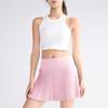 Conjunto de Ropa Deportiva de Yoga para Mujer, Estilo de Alta Gama, Chaleco Deportivo de Espalda Cruzada, Falda Deportiva de Yoga Fitness, Anti-Exposición