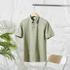 Item de luxo! Suave e agradável à pele! Camisa polo masculina de verão, cor sólida, versátil, casual, moda, gola dobrável, manga curta