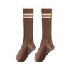 Calcetines de pantorrilla para niños, otoño e invierno, calcetines de algodón rojo de red blanca, calcetines de pelo a rayas, medias gruesas para mujer, Zhuji al por mayor