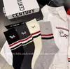 Calcetines de Mujer de Longitud Media Bordados de Dachshund Nuevos para Otoño e Invierno Ins de Moda Casual Versátiles Tb Moda Calcetines Holgados a Rayas