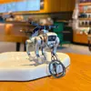 Pingente chaveiro robô cachorro de liga criativa, brinquedo divertido drone dobrável, pequeno acessório chaveiro de bolsa