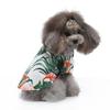 2025 Nova Camisa Havaiana de Gatos Primavera e Verão Casual Estilo Hong Kong Crisântemo Coqueiro Animal de Estimação Manga Curta