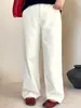 Jeans reto de perna larga com cintura alta para mulheres plus size, coleção de outono 2026, modelagem solta, que cobre o quadril, calça comprida até o chão para mulheres plus size, modelo NK1502