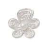 Colgante de flor de perla de plata irregular texturizada de plata pura s925 Charm de flor pequeña para pulsera collar DIY