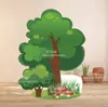 Três Porquinhos constroem casa casa de madeira tábua floresta flores Casa Árvore Grande Cena Infantil palco adereços para vestir