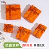 Lote Spot de Fábrica Naranja Retro Exquisita Caja de Joyería con Lazo Aretes Anillo Pulsera Caja de Empaque Pulsera Aretes
