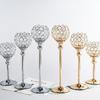 Castiçal de cristal dourado de estilo europeu Acessórios para casa transfronteiriços Ornamentos Castiçal de ferro Casamento Adereços para jantar à luz de velas