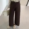 Calça reta larga elegante e versátil de caimento fluido para mulheres, coleção de outono 2026, modeladora e valorizadora, cintura alta, calça casual cropped