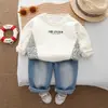 Conjunto de ropa de primavera para niños, sudadera elegante de manga larga, nueva ropa deportiva casual moderna y guapa para bebés y niños