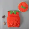 Camiseta sin mangas de calabaza para hombre y mujer, estilo europeo y americano, para verano y Halloween + Sombrero, conjunto de dos piezas para niños, moda ins