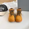 Botas tipo Martin para niños, botines, nueva colección primavera/otoño 2026, botas amarillas para niños, botas de piel para niñas, botas de moda para niños mayores