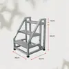 Escada de Degraus Espessada para Armazém, Casa e Uso Industrial, com Corrimãos, Três ou Quatro Degraus, com Rodas, Escada de Escalada Móvel