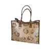 Bolso de Mano con Estampado de Gato Kt Estilo Coreano Moderno Versátil Casual Bolso de Hombro Lona de Gran Capacidad