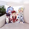 Almohada de Anime Funda de Almohada Genshin Cojín Tallado Pastel de Nogal Qing Meng Ganyu Keli Trueno Periférico Cuadrado Terciopelo de Piel de Durazno