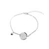 Pulseira redonda Gossy de prata esterlina 925, joia elegante de nicho, simples, com gravação, acessórios para pulseira feminina