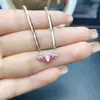 Venta al por mayor de fábrica Popular Pulsera de Zafiro Rosa Natural Plata S925 Incrustada Piedra Principal 4*6 Joyería de Lujo Venta Directa de Fábrica