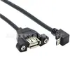 Codo micro USB a USB hembra con giro de oreja con cable de giro con agujero para tornillo USB hembra a micro USB codo