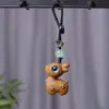 Selección de Adornos de Ciervo de Tallado Creativo en Madera de Tuya Sándalo Comiendo Ciervo de Ensueño Llavero Creativo Mango Juega Un Ciervo para Ti