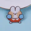 Broche de Conejo de Acrílico de Dibujos Animados Coreanos Ins Pin para Bolso de Niña Parche Accesorio Pequeño Estuche Lápices Estilo Ins