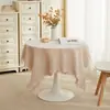 Porta-copos branco para mesa de centro, toalha de mesa quadrada pequena, capa para mesa de cabeceira, toalha de mesa e de jantar redonda de algodão e linho, estilo de luxo leve, atacado transfronteiriço