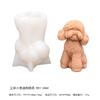 Molde de silicona para velas de aromaterapia con forma de cachorro de bichón Sherina, molde de yeso para hacer tú mismo.