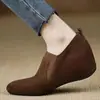 Zapatos de Salón para Mujer Más Vendidos 2026 Otoño Nuevos Retro Piel Mate Aumentadores de Altura Boca Profunda Cuña para Mujer Zapatos Planos para Personas Bajas Mujer