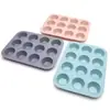 Forma de Silicone para Bolo de 12 Peças Transfronteiriça Forma Redonda de Bolo de Silicone de Grau Alimentício Forma de Bolo de Silicone para Cozinha