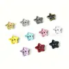 Botões Mini Estrela de Cinco Pontas 9mm Botões de Dois Furos Coloridos Estrela Botões para Roupas de Bebê Acessórios para Bonecas BJD