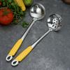 Colher Grande para Sopa Atacado Colher de Aço Inoxidável Anti-Queimadura Colher para Panela Quente de Cozinha Colher para Mingau Coador de Sopa Utensílios de Cozinha