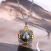 Pendientes de nácar transfronterizos europeos y americanos, collar, anillo, traje para mujer, ligeros, de lujo, de alta gama, con separación de colores, chapados en oro, pendientes que combinan con todo.